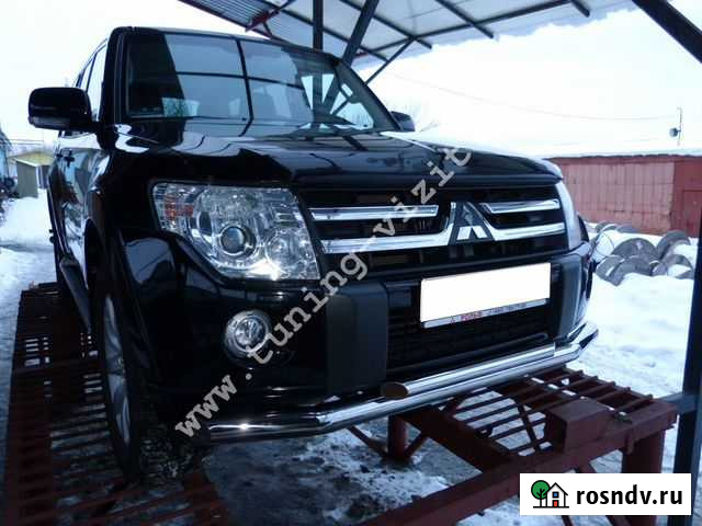 Защита двойная нержавейка Mitsubishi Pajero4 Москва - изображение 1