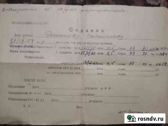Справка СССР о вакцинации ребенка 1960г Соликамск