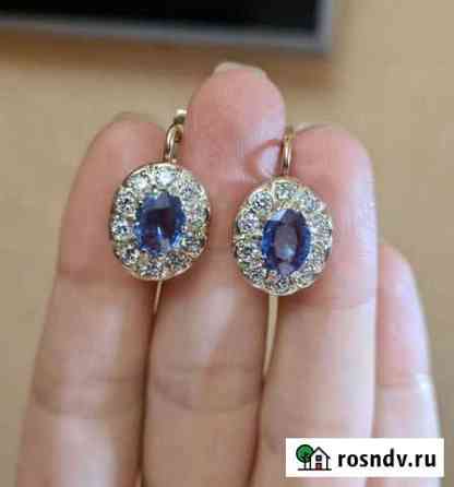 Серьги с сапфирами и бриллиантами СССР Москва