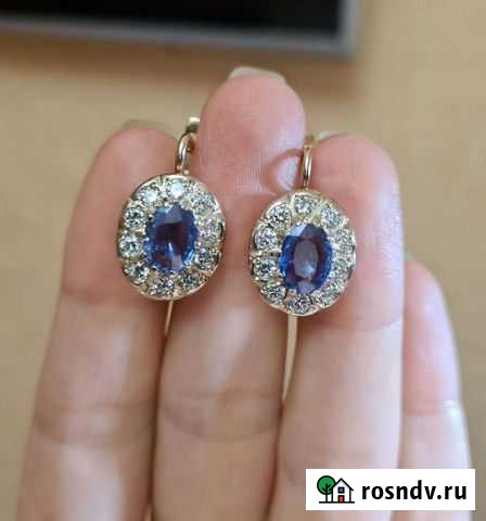 Серьги с сапфирами и бриллиантами СССР Москва - изображение 1
