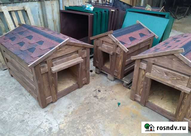 Будки для собак обработанные в морилке, утепленные Батайск - изображение 1