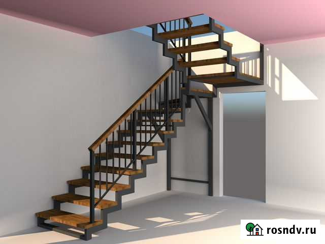 Проект лестницы на металлокаркасе Березовка - изображение 1