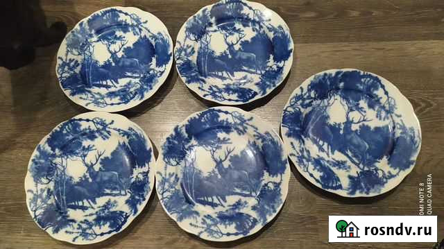 Настенные Декоративные тарелки Олени. Фарфор. Дуле Подпорожье - изображение 1