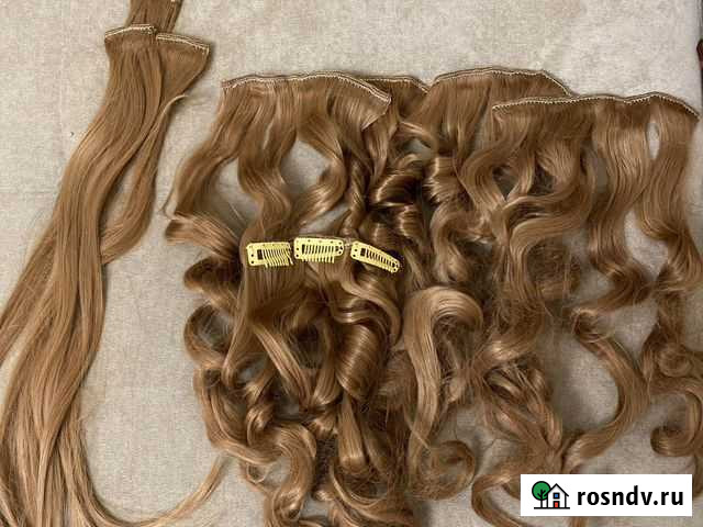 Волосы на заколках искусственные 50 см Нижневартовск - изображение 1