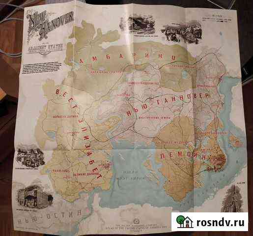 Бумажная карта игры rdr 2 ps4 Тихвин