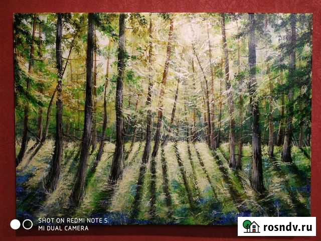 Картина Утро в лесу. Холст. Акрил Липецк - изображение 1