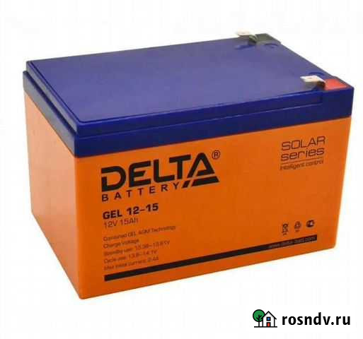 Аккумулятор delta GEL 12-15, 12В, 15Ач Грэсовский - изображение 1