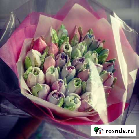 Крафтовые букеты из зефира Тюльпаны Троицк - изображение 1