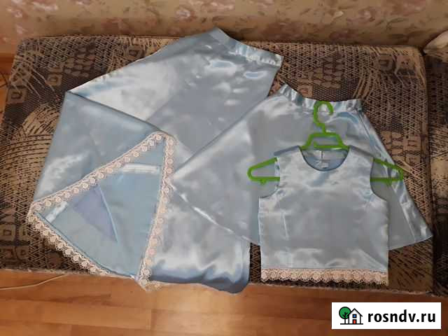 Детские голубые юбочки и блузка из атласа Красноярск - изображение 1