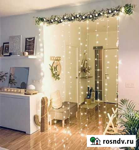 Гирлянда штора 1,5*1,5м Брянск - изображение 1