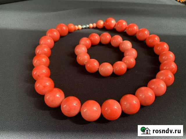 Бусы и браслет из настоящего коралла Санкт-Петербург - изображение 1