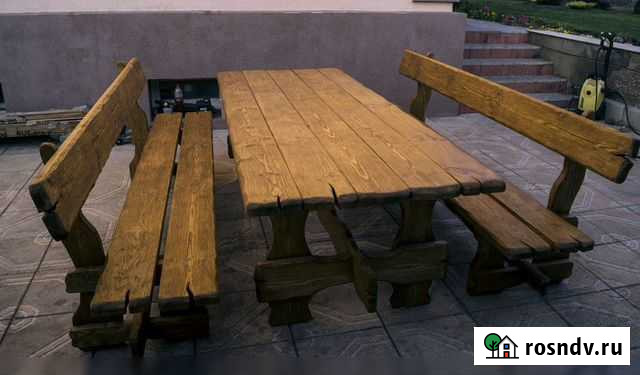 Скамейки и стол из дерева для дома дачи и бани Самара - изображение 1