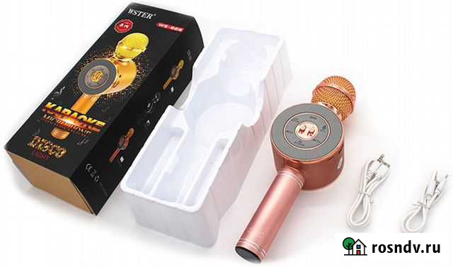 Караоке микрофон с колонкой Wster 668 розовый Новосибирск - изображение 1