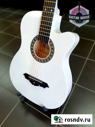 Белоснежная гитара Акустика Новая глянец Пенза - изображение 1