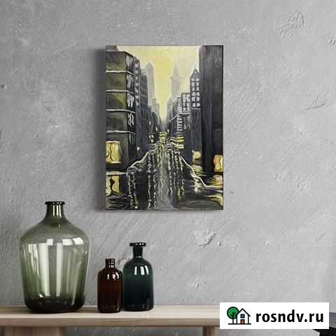 Картина «Город горящих огней», абстракция, картина Белгород - изображение 1