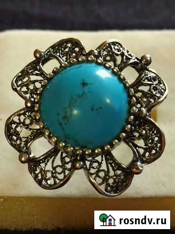 Кольцо с бирюзой серебряное Краснодар - изображение 1