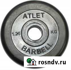 Диск обрезиненный Atlet 26 мм 1.25 кг Пенза - изображение 1