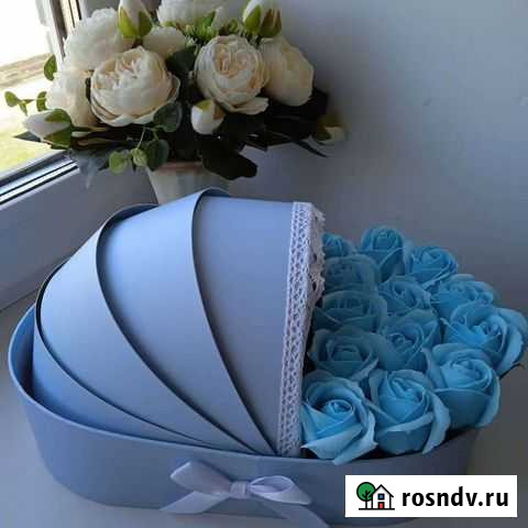 Мыльные розы в люльке на выписку подарок Кстово - изображение 1