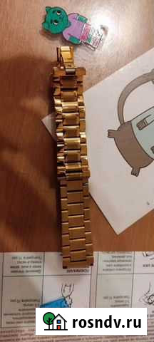 Стальной золотистый браслет 22 мм нержавейка Дзержинск - изображение 1