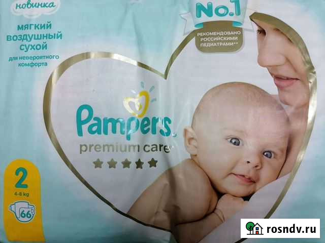 Подгузники pampers premium care 2 66шт Мурманск - изображение 1