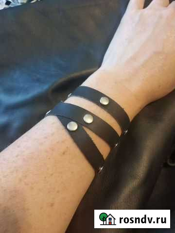 Браслет нат кожа с клёпками, сделаю любого размера Санкт-Петербург - изображение 1