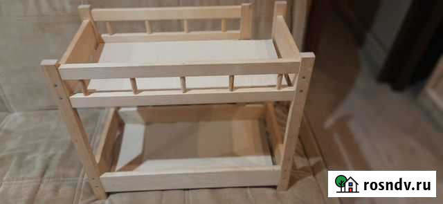 Игрушечная Деревянная двухьярусная кроватка Москва - изображение 1