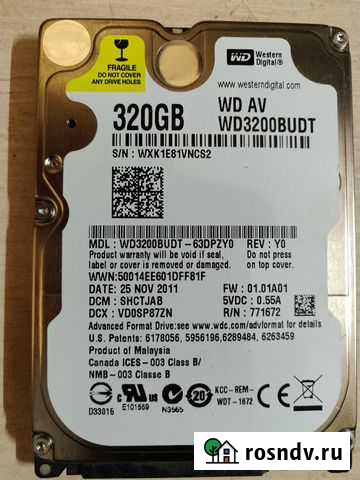 WD Black 320 Гб. жесткий диск для ноутбука(3100 ч) Красноярск - изображение 1