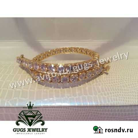 Золотой браслет с муассанитами 10 ct 18 гр 585 пр Москва - изображение 1