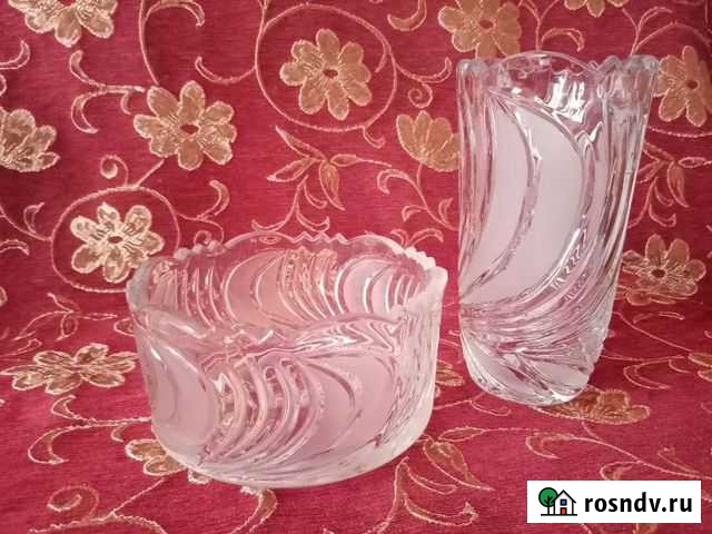 Хрустальная ваза и салатник СССР Кандалакша - изображение 1
