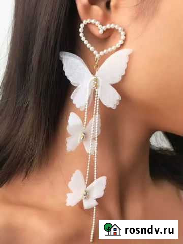 Серьги длинные висячие бабочки Иваново - изображение 1