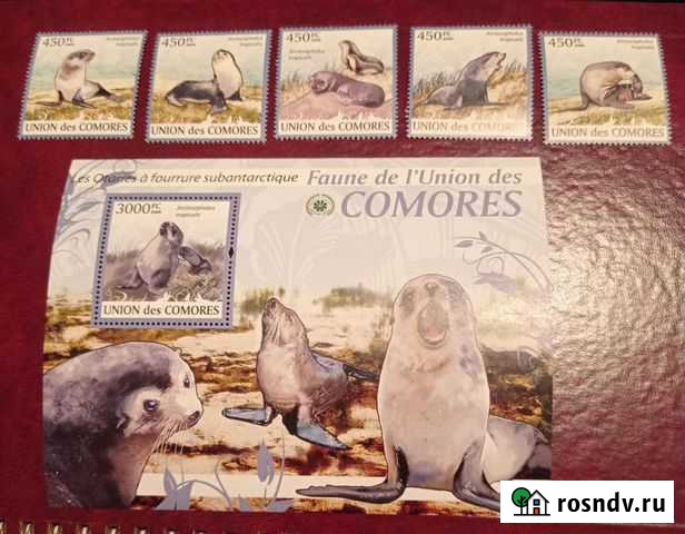 Почтовые марки. Коморские острова. Фауна. Тюлени Белгород - изображение 1