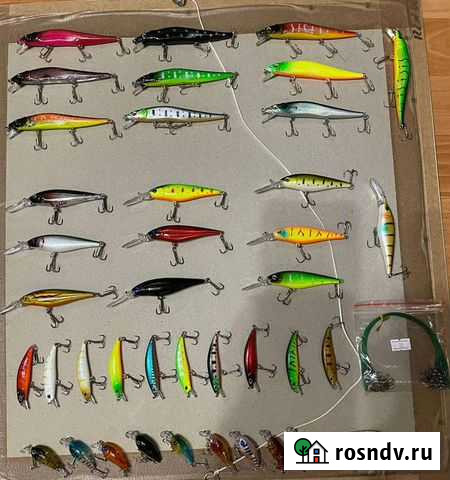 Воблеры новые 39 шт +блесна и хамуты Щёлково - изображение 1