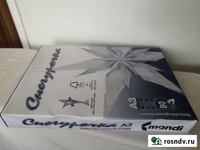 Бумага А3 Снегурочка 500 листов Красноярск - изображение 1