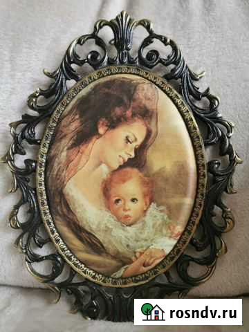 Картина шелкография, рама-бронза 31*23 см Сургут - изображение 1