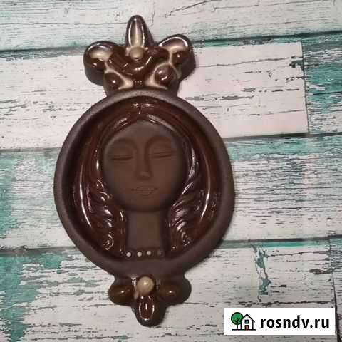 Панно Девушка в зеркале СССР Тект Таллин Керамика Малое Верево - изображение 1