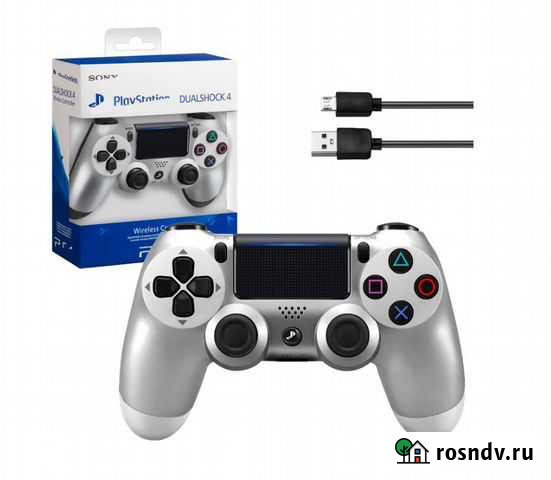 Джойстик PS4 DualShock беспроводной серебро Санкт-Петербург - изображение 1