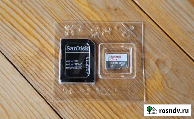 Карта SanDisk Ultra microsdxc (64 gb) with Adapter Красногорск - изображение 1