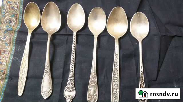 6 разных мельхиоровых чайных ложек Ессентуки - изображение 1