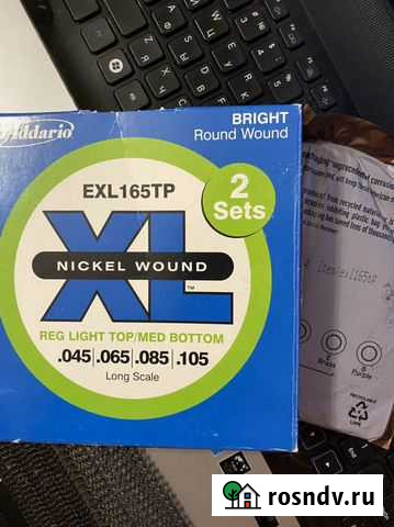 Новые струны бас-гитары D’Addario EXL-165TP Калуга - изображение 1