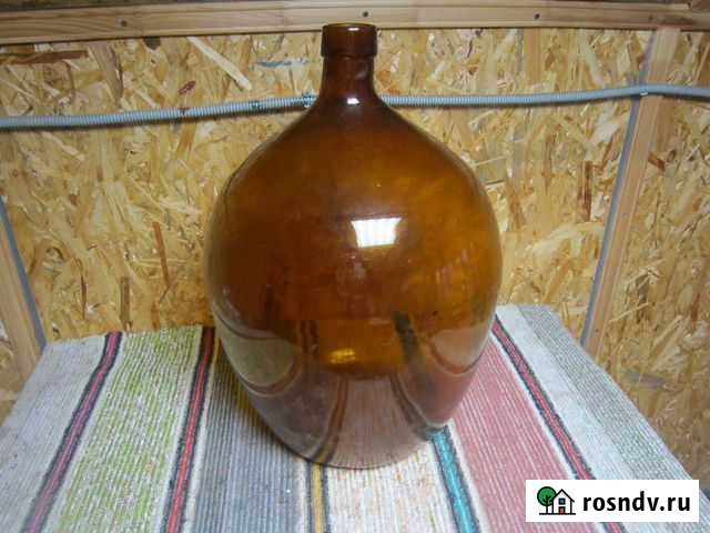 Большая дутая бутыль 30 литров, стекло Порхов - изображение 1