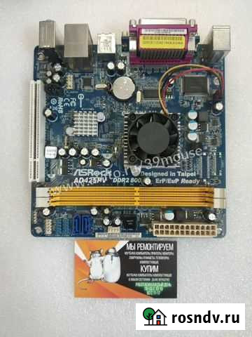 Материнская плата Asrock ad425v ddr2 Калининград - изображение 1