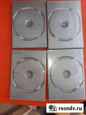 Боксы для CD/DVD 14мм новые серебро глянец Отрадная