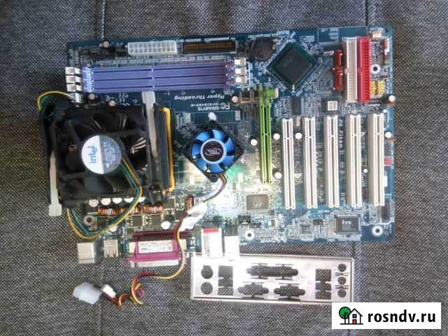 Мат. плата gigabyte GA-8I848P-G с процессором Б/У Тюмень - изображение 1