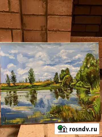 Картина озеро в д. Сырокоренье Десногорск - изображение 1