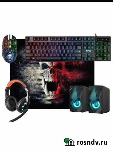 Набор клавиатура, мышь, наушники, коврик,колонки Сосновый Бор - изображение 1