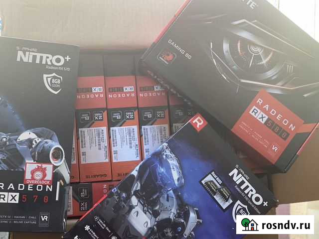 Видеокарты Radeon RX 580 8gb (Gigabyte, Sapphire) Брянск - изображение 1