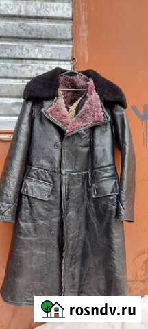 Тулуп (бекеша) кожа, армейский, Вмф Тамбов - изображение 1