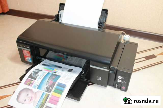 Принтер с снпч 6 цветов Epson L800 №2 (заправлен) Новосибирск - изображение 1