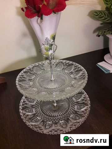 Этажерка антикварная для фруктов прессование стекл Сусанино - изображение 1