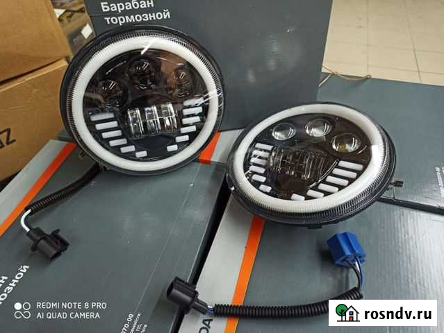 Фары Светодиодные Нива УАЗ Хантер 120w Лексус Гусь-Хрустальный - изображение 1